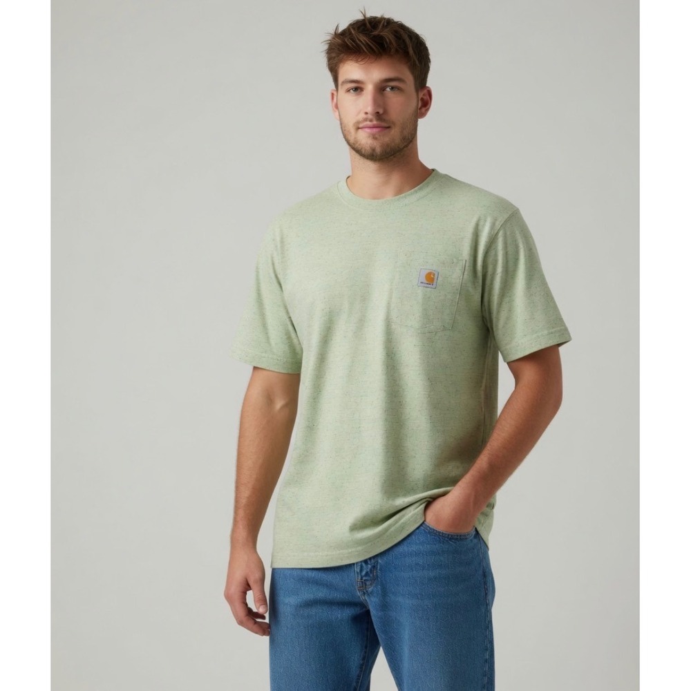 Carhartt Loose Fit Pocket T-Shirt Mens Large Green Heather Size L